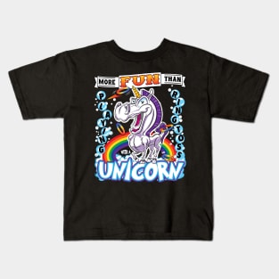 Goofy Unicorn Cartoon - More fun than Playing Ring Toss with Unicorn Kids T-Shirt